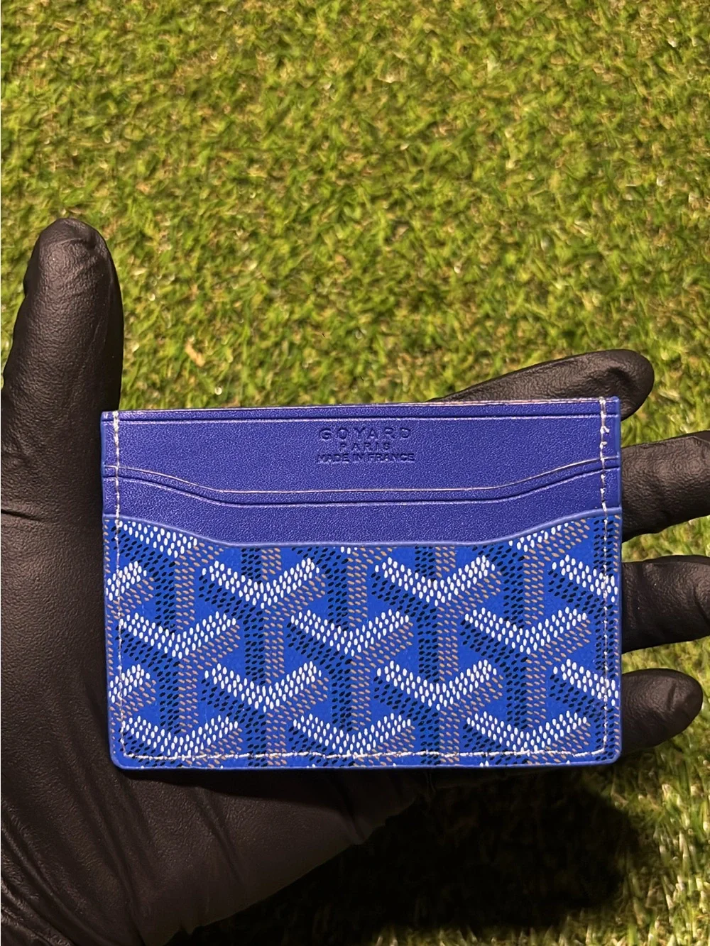 Goyard Blue Card Holder with Royal Blue Trim